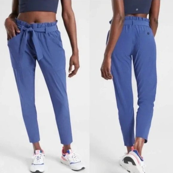 Athleta Skyline High Rise Paperbag Waist Pants (Blue) - Picture 1 of 6